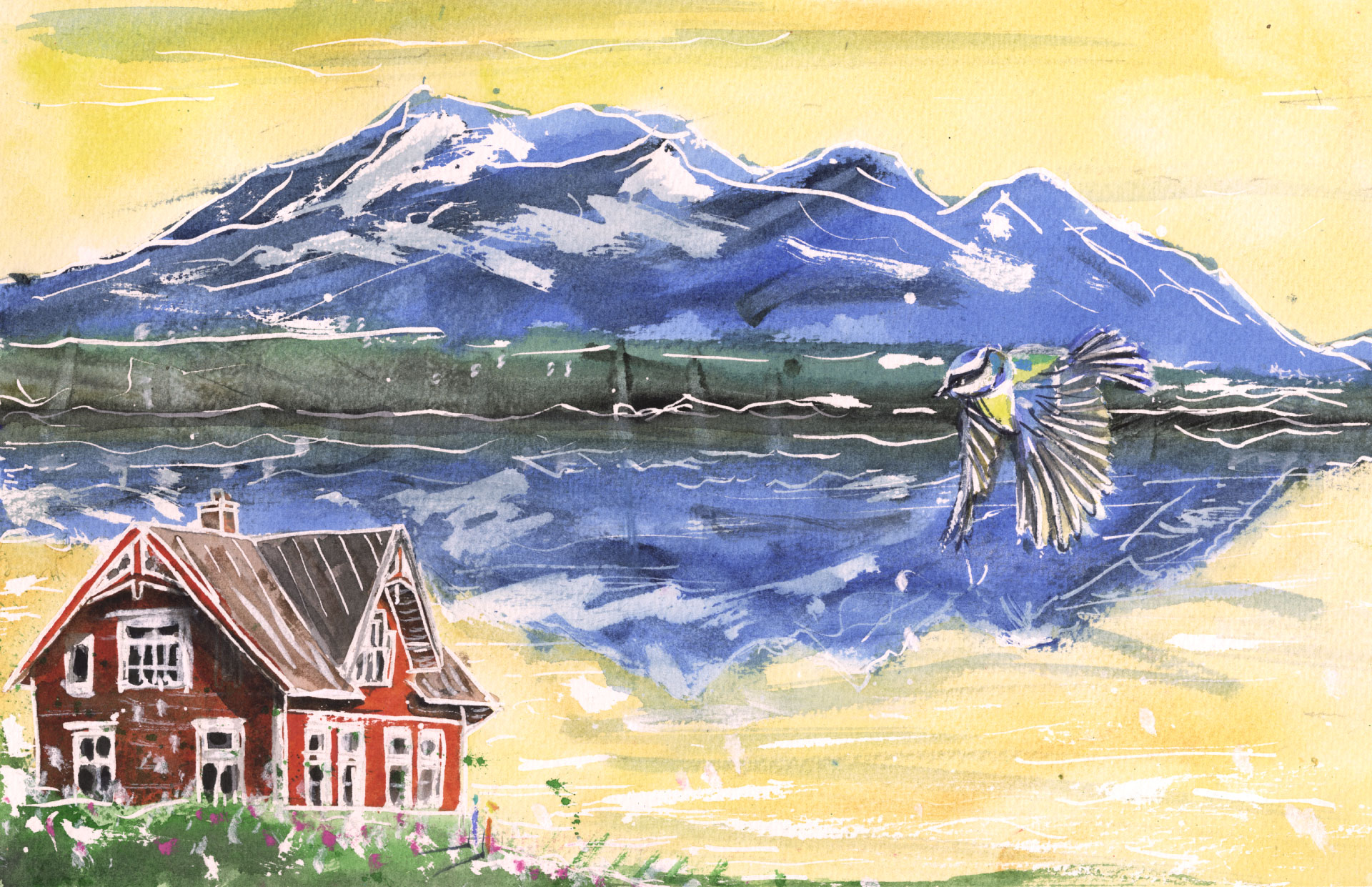 北欧の夏をイメージしたイラスト