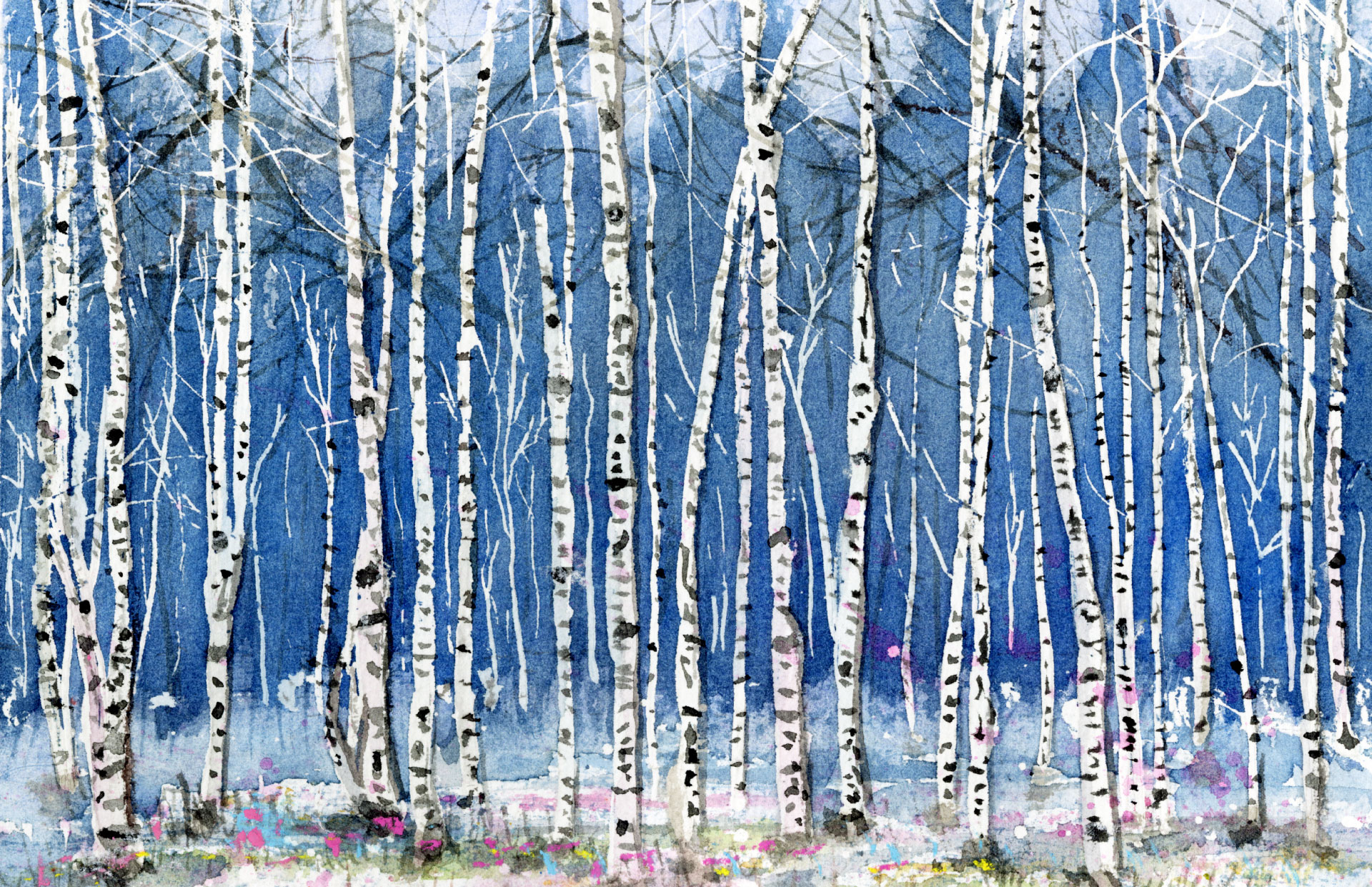 北欧の冬をイメージしたイラスト